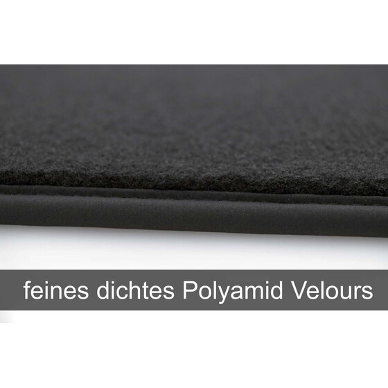 Fußmatten für Cupra Formentor (alle) Premium Velours Matten Autoteppich Set  in Original Qualität, 4-teilig, Schwarz