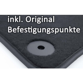 Fußmatten passend für Skoda Kodiaq Velours Matten Automatte 2-teilig Schwarz mit Original Klick Befestigung